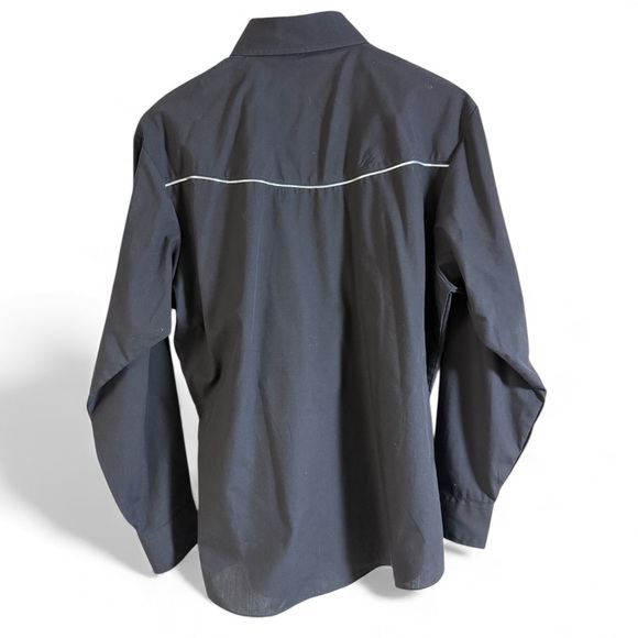 Ely Country Charmers Western Snap Shirt XL Black Red Rose Embroidered - Picture 2 of 8